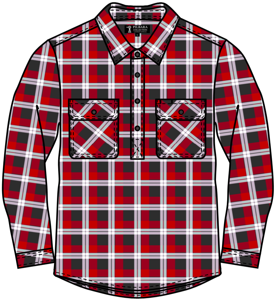 Pilbara Flannelette Mens Closed Front Shirt