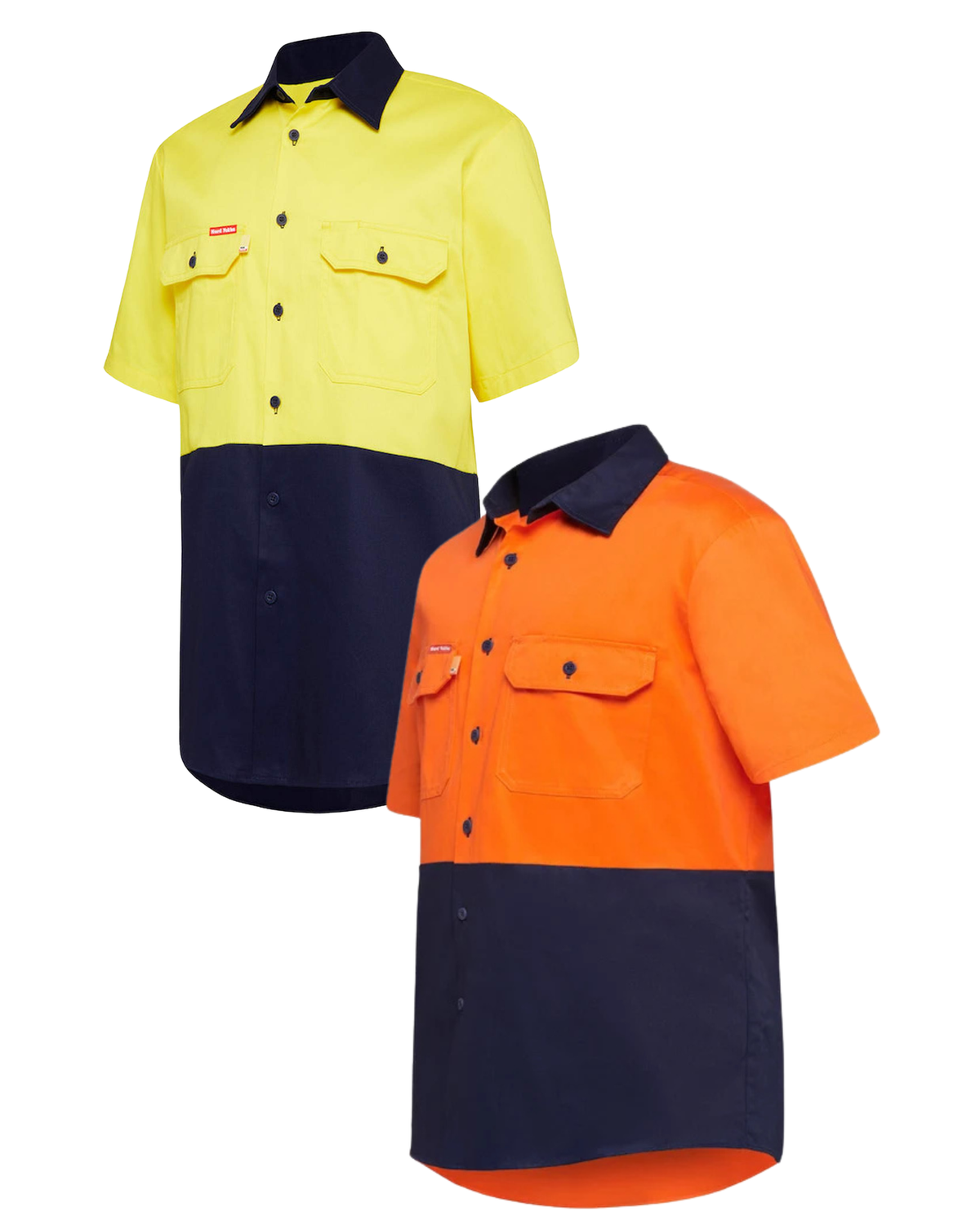 Hard Yakka Core Hi-Vis Light Weight Vented Short Sleeve Cotton Shirt
