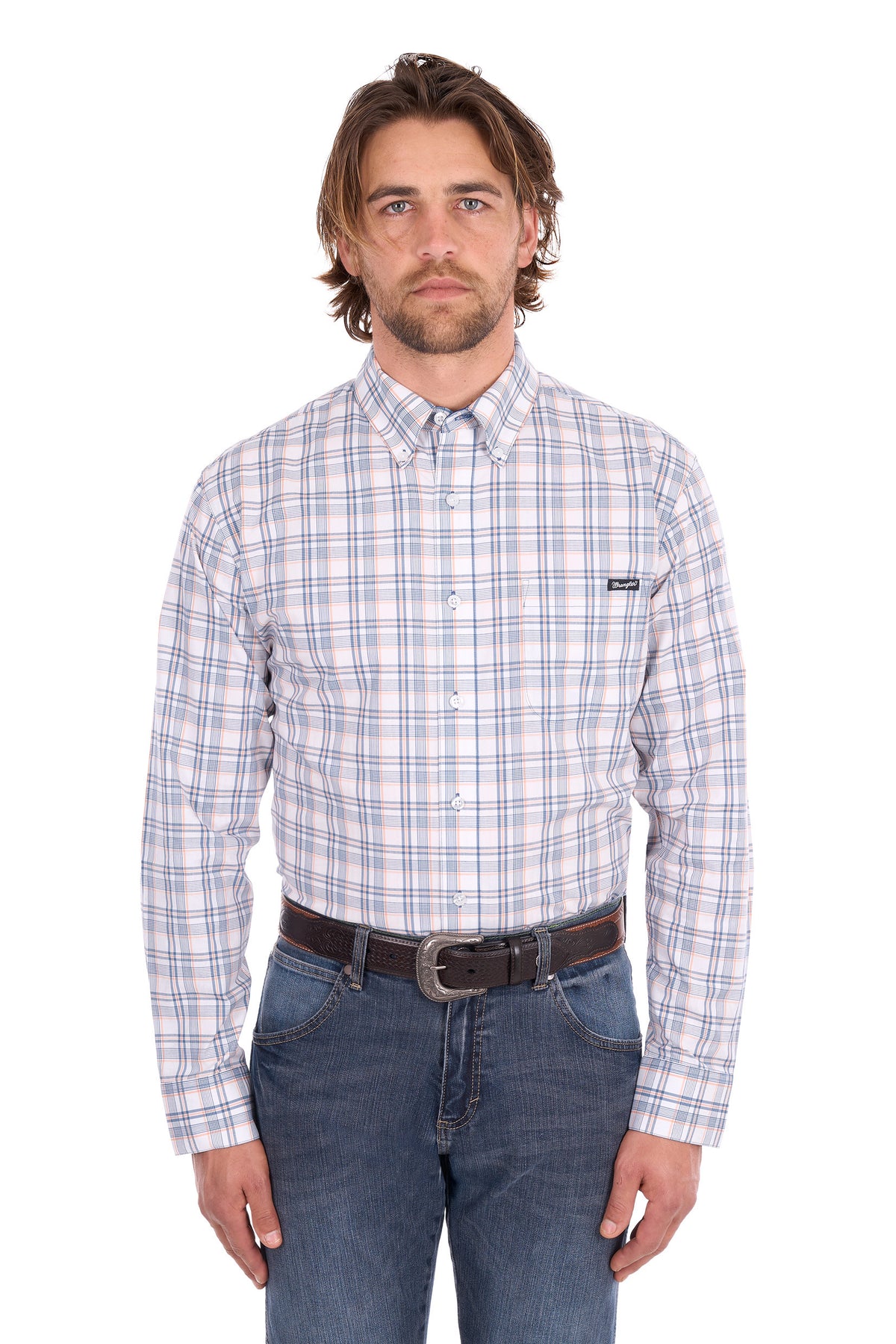 Wrangler Mens Ben 1 Pocket Long Sleeve Shirt
