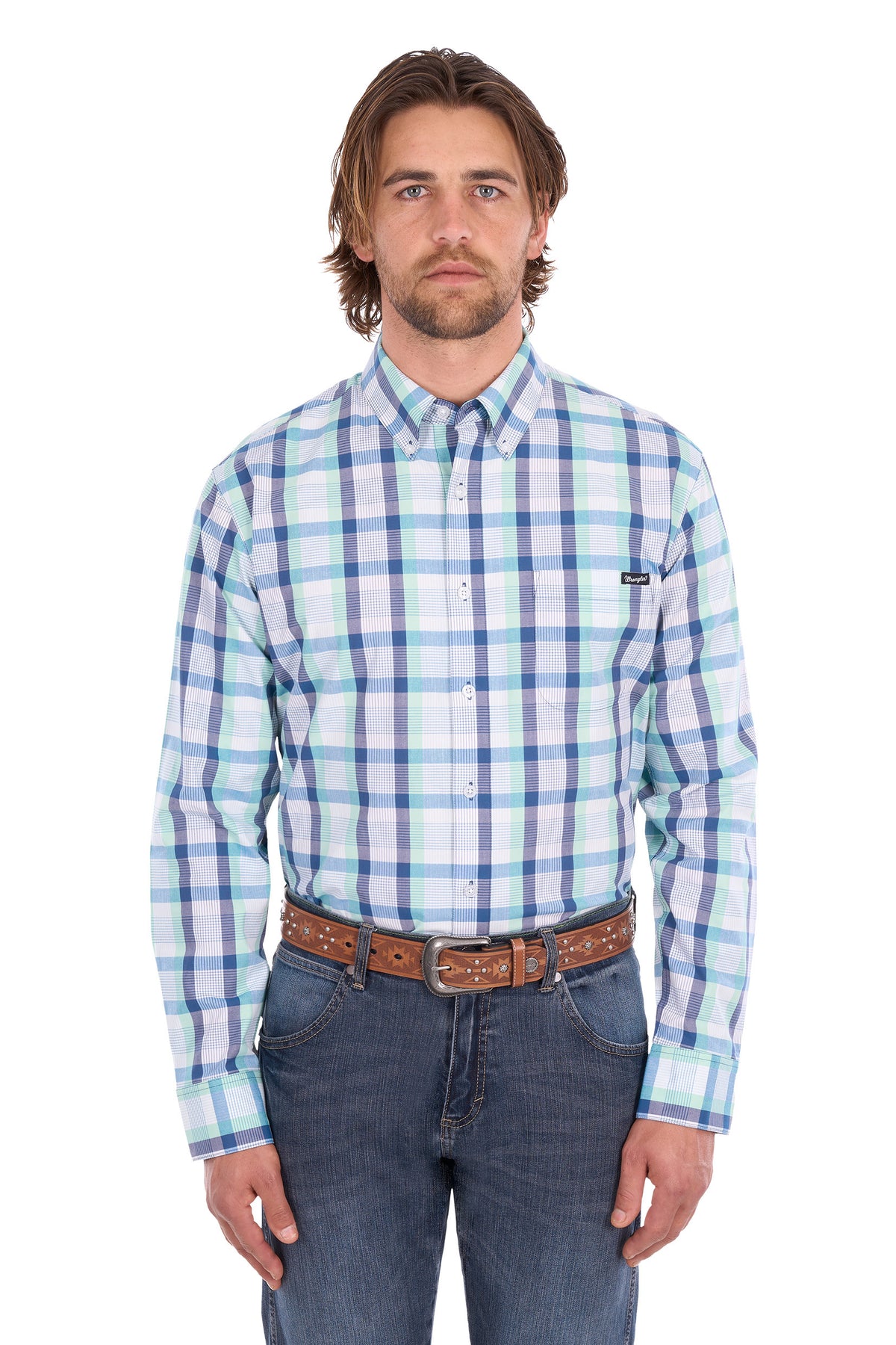 Wrangler Mens Dale 1 Pocket Long Sleeve Shirt