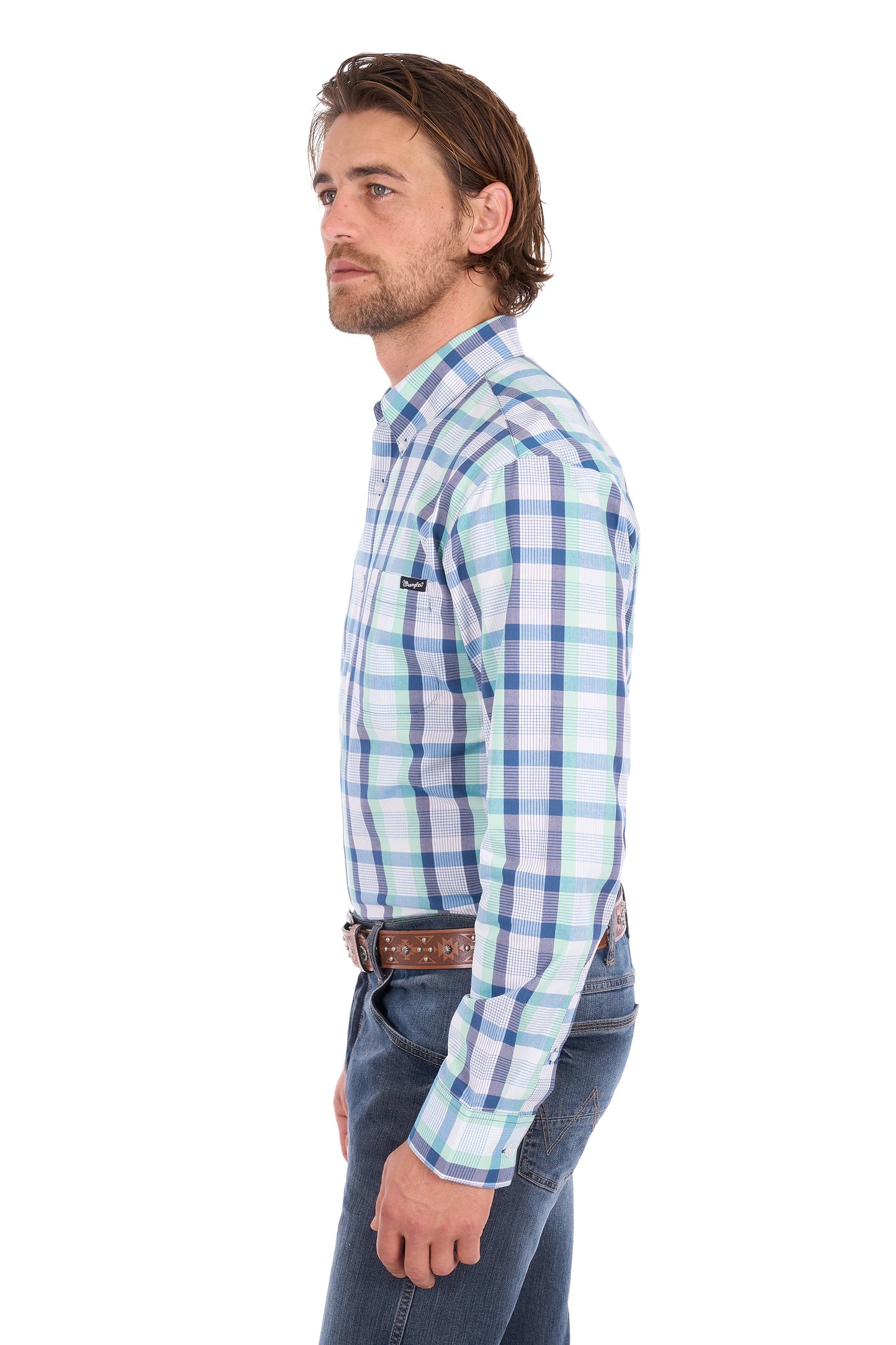 Wrangler Mens Dale 1 Pocket Long Sleeve Shirt