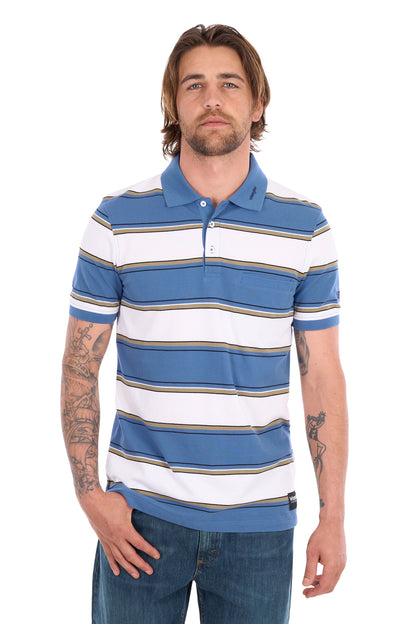 Wrangler Mens Mick 1 Pocket Short Sleeve Polo