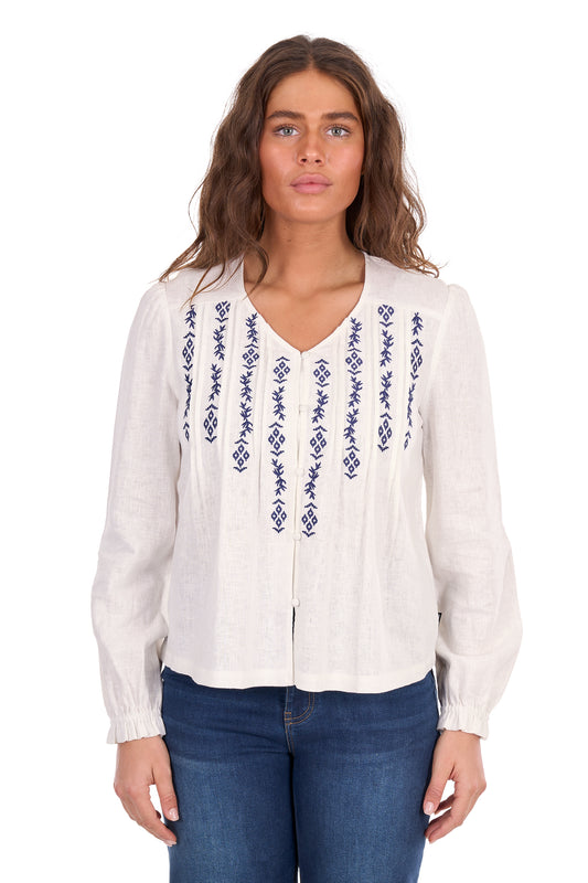 Wrangler Womens Ava Long Sleeve Blouse