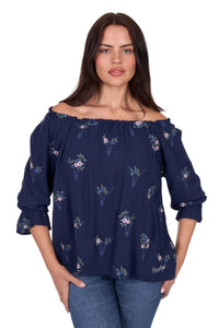 Wrangler Womens Camilla 3/4 Sleeve Blouse