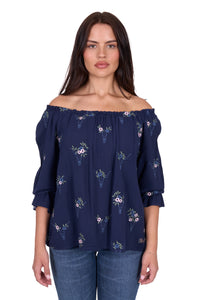 Wrangler Womens Camilla 3/4 Sleeve Blouse