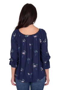 Wrangler Womens Camilla 3/4 Sleeve Blouse