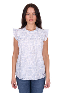 Wrangler Womens Harlow Short Sleeve Blouse