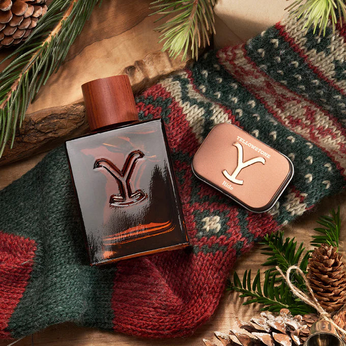 Tru Western Mens Yellowstone Ride Gift Set for Him - Ride Cologne & Solid Cologne