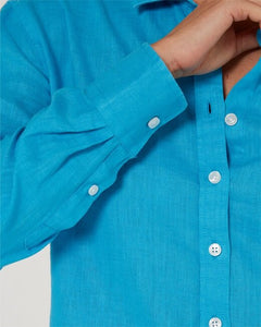 Pilbara Womens Florence Classic Linen Swiss Tab Long Sleeve Shirt