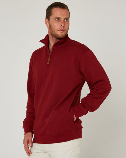 Pilbara Mens Zipper Closed Front Fleece Pullover Jumper