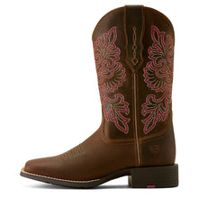 Load image into Gallery viewer, Ariat Womens Round Up Wide Square Toe Stretch Fit Sassy Brown Western Boots