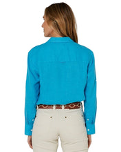 Load image into Gallery viewer, Pilbara Womens Florence Classic Linen Swiss Tab Long Sleeve Shirt