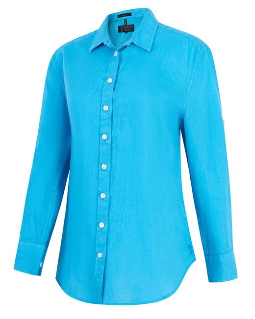 Pilbara Womens Florence Classic Linen Swiss Tab Long Sleeve Shirt