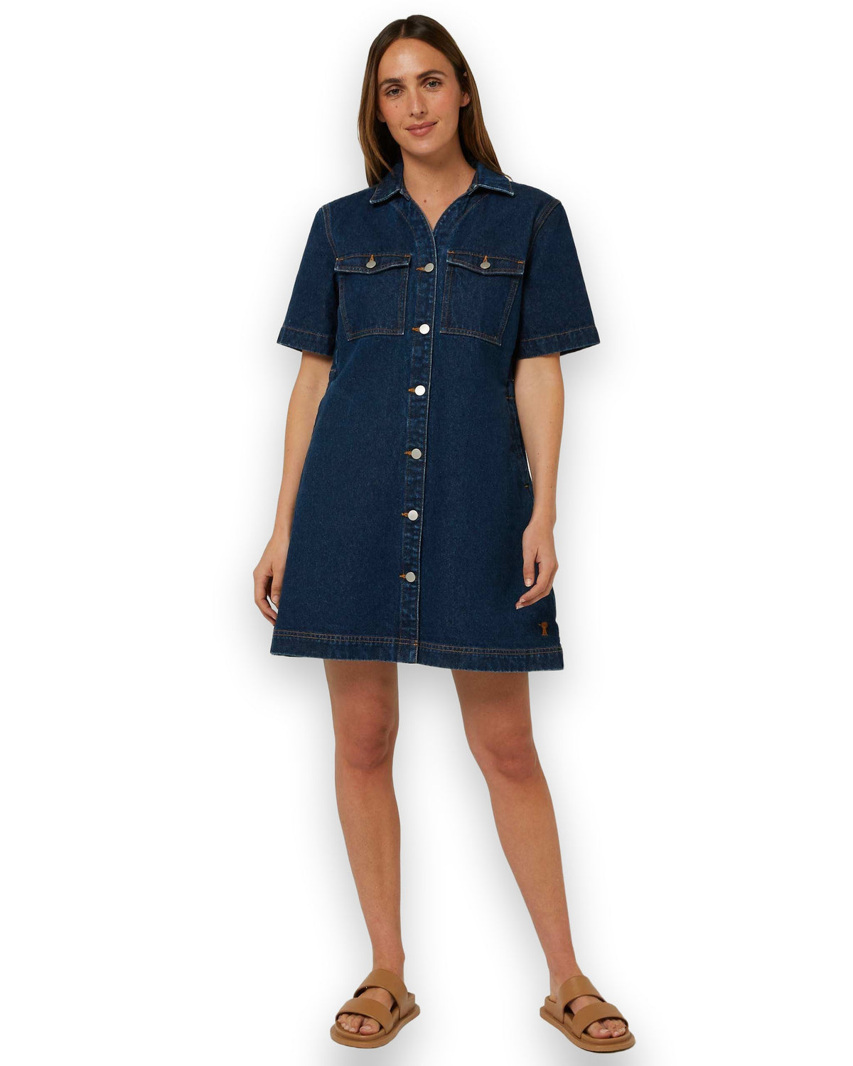 Pilbara Womens Josie Short Sleeve Denim Dress