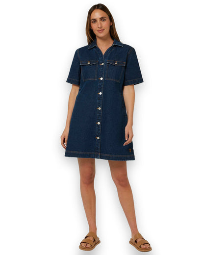 Pilbara Womens Josie Short Sleeve Denim Dress