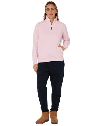 Pilbara Womens Zipper Closed Front Fleece Pullover Jumper