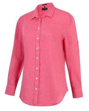 Pilbara Womens Florence Classic Linen Swiss Tab Long Sleeve Shirt
