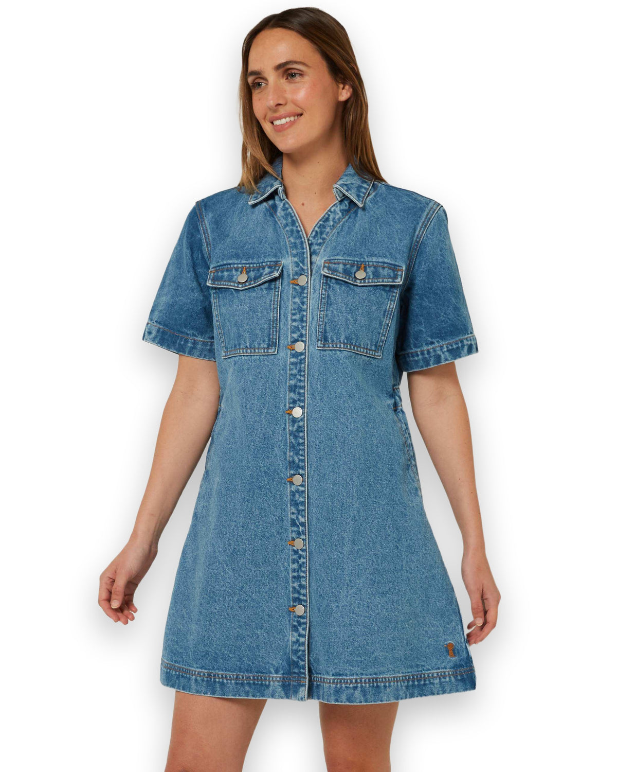 Pilbara Womens Josie Short Sleeve Denim Dress