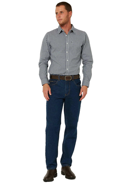 Pilbara Mens Long Sleeve Gingham Shirt