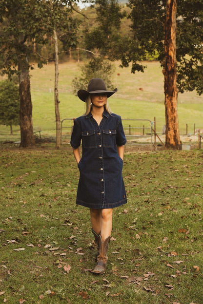 Pilbara Womens Josie Short Sleeve Denim Dress