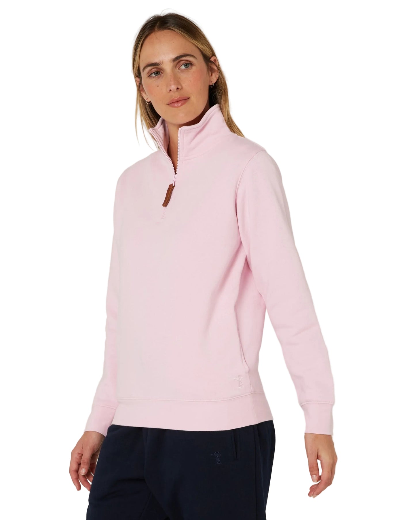 Pilbara Womens Zipper Closed Front Fleece Pullover Jumper