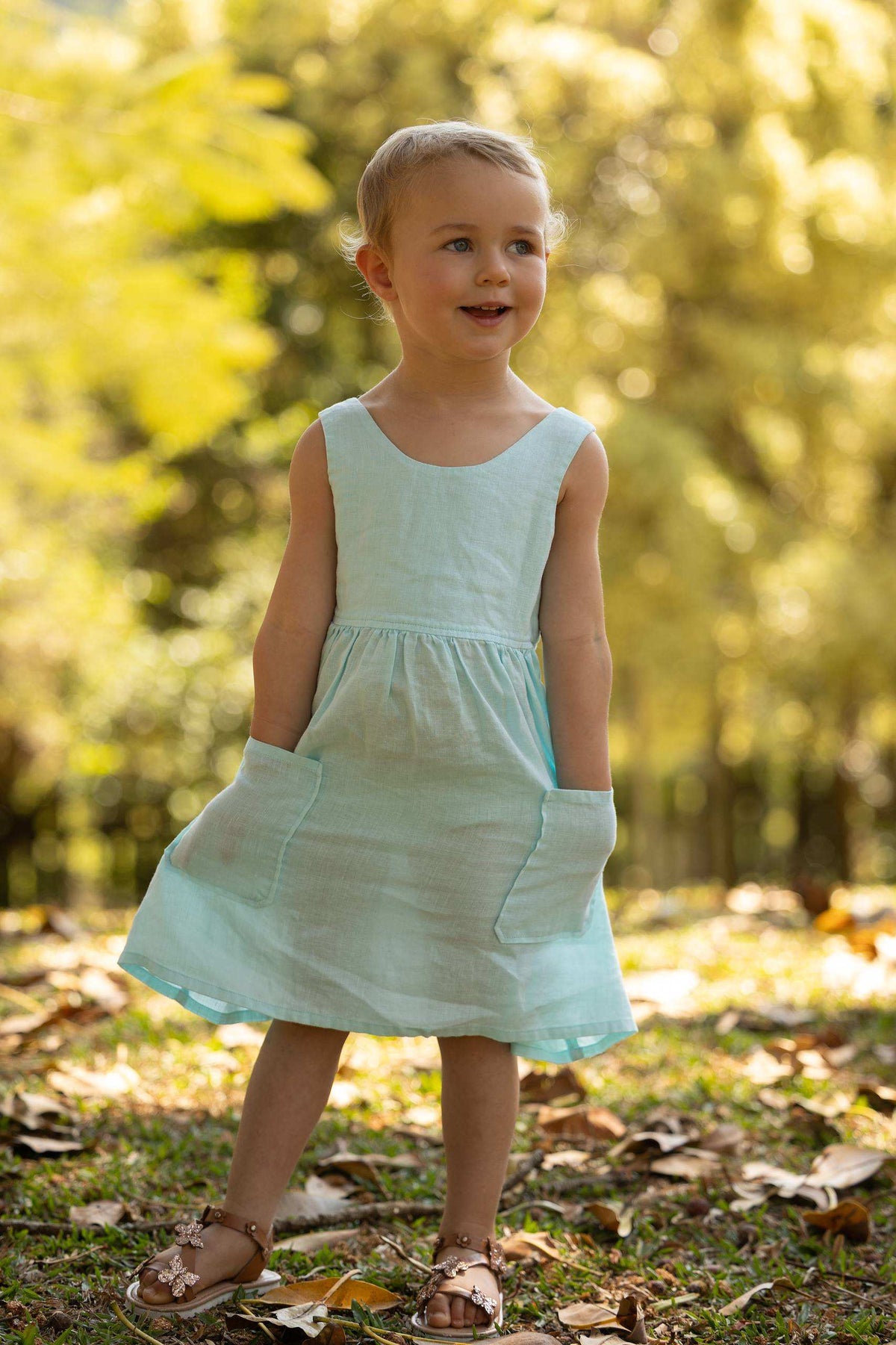 Pilbara Zoe Girls Linen Sun Dress