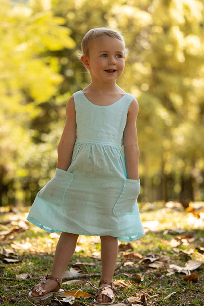 Pilbara Zoe Girls Linen Sun Dress
