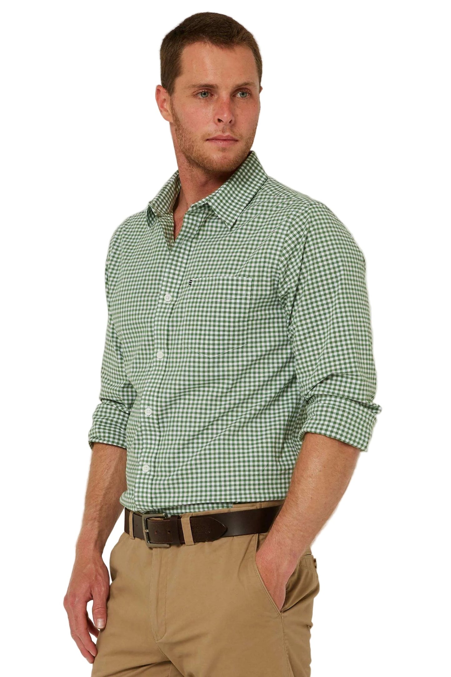 Pilbara Mens Long Sleeve Gingham Shirt