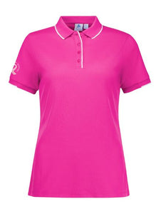 Fashion Biz Pink Ribbon Womens Pink Short Sleeve Polo