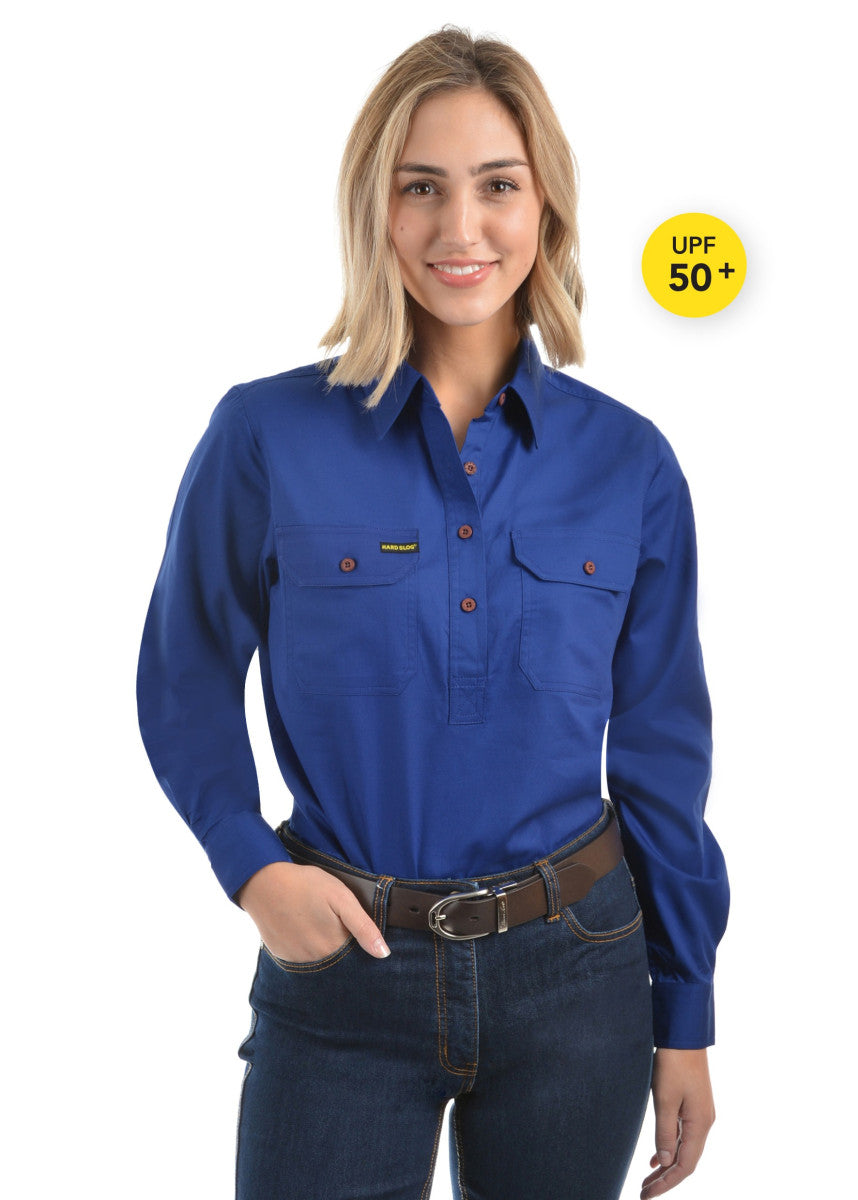 Hard Slog Womens Half Placket Light Cotton Country Work Shirt