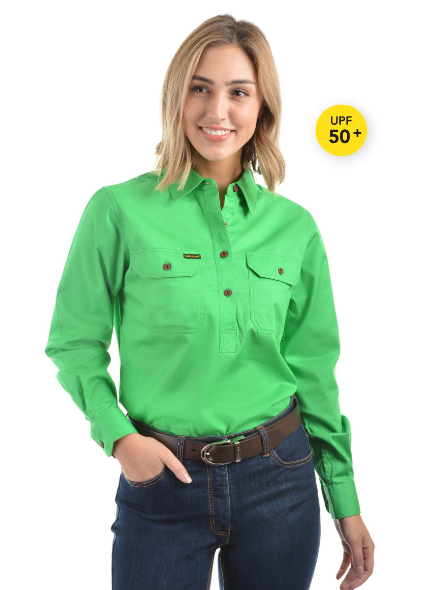 Hard Slog Womens Half Placket Light Cotton Country Work Shirt