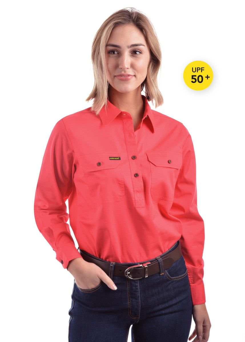 Hard Slog Womens Half Placket Light Cotton Country Work Shirt