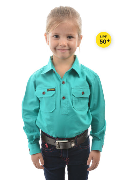 Hard Slog Kids Half Placket Light Cotton Country Work Shirt