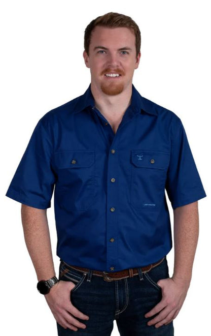 Just Country Mens Eddie Short Sleeve Full Button Country Workshirt