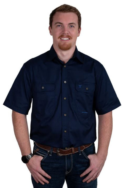 Just Country Mens Eddie Short Sleeve Full Button Country Workshirt