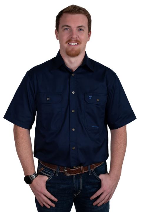 Just Country Mens Eddie Short Sleeve Full Button Workshirt