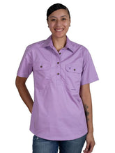 Load image into Gallery viewer, Just Country Womens Evie Short Sleeve Half Button Workshirt