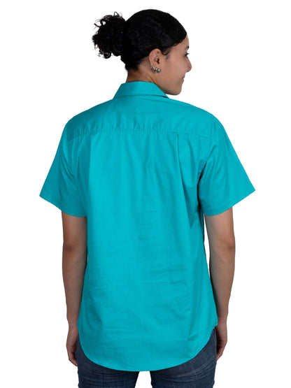Just Country Womens Evie Short Sleeve Half Button Workshirt