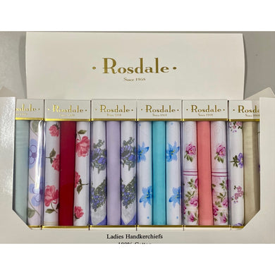 Rosdale Ladies 3 Pack Handkerchiefs Floral & Plain