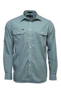 PILBARA MENS Y/D CHECK, DUAL POCKET L/S SHIRT