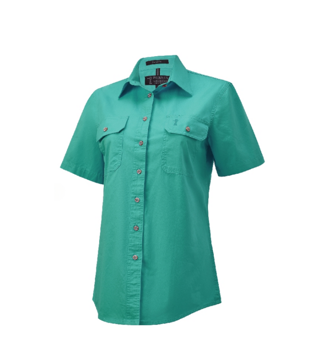 Womens Pilbara Open Front Short Sleeve Shirt