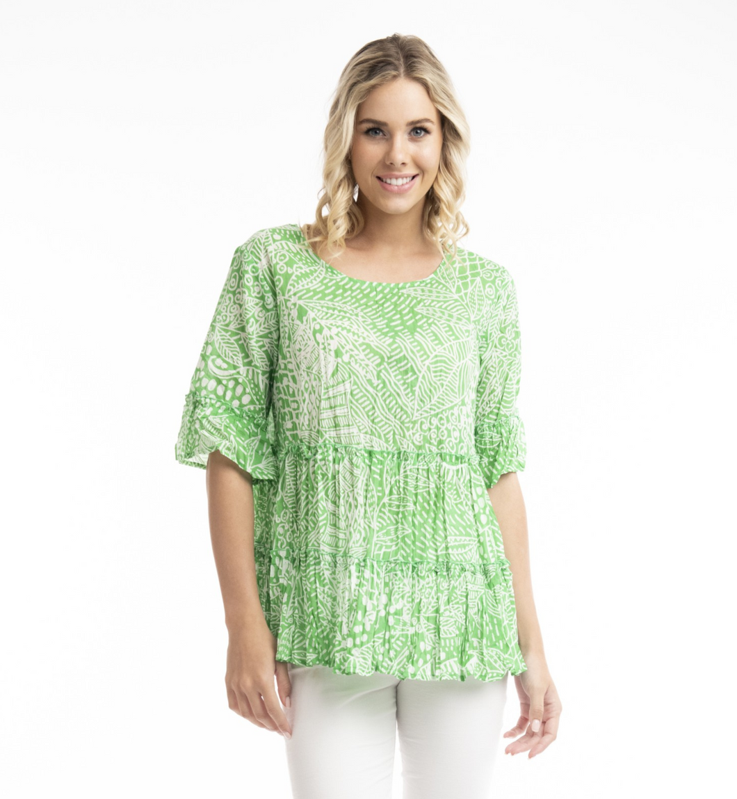 ORIENTIQUE LEROS TOP LAYERS FRILL SLEEVE