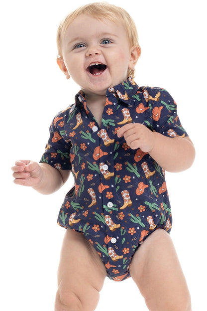 Just Country Infants Frankie Short Sleeve Full Button Jumpsuit