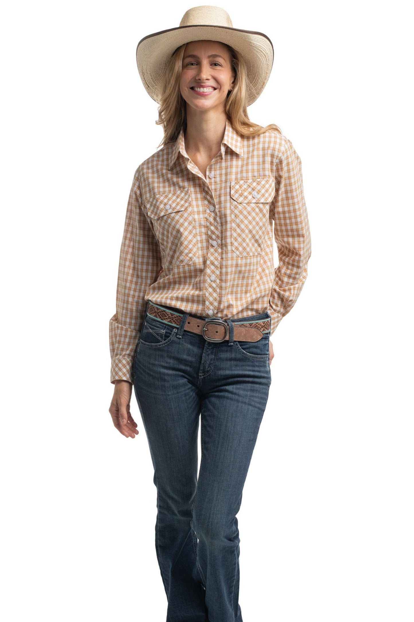 Just Country Womens Abbey Full Button Print Workshirt