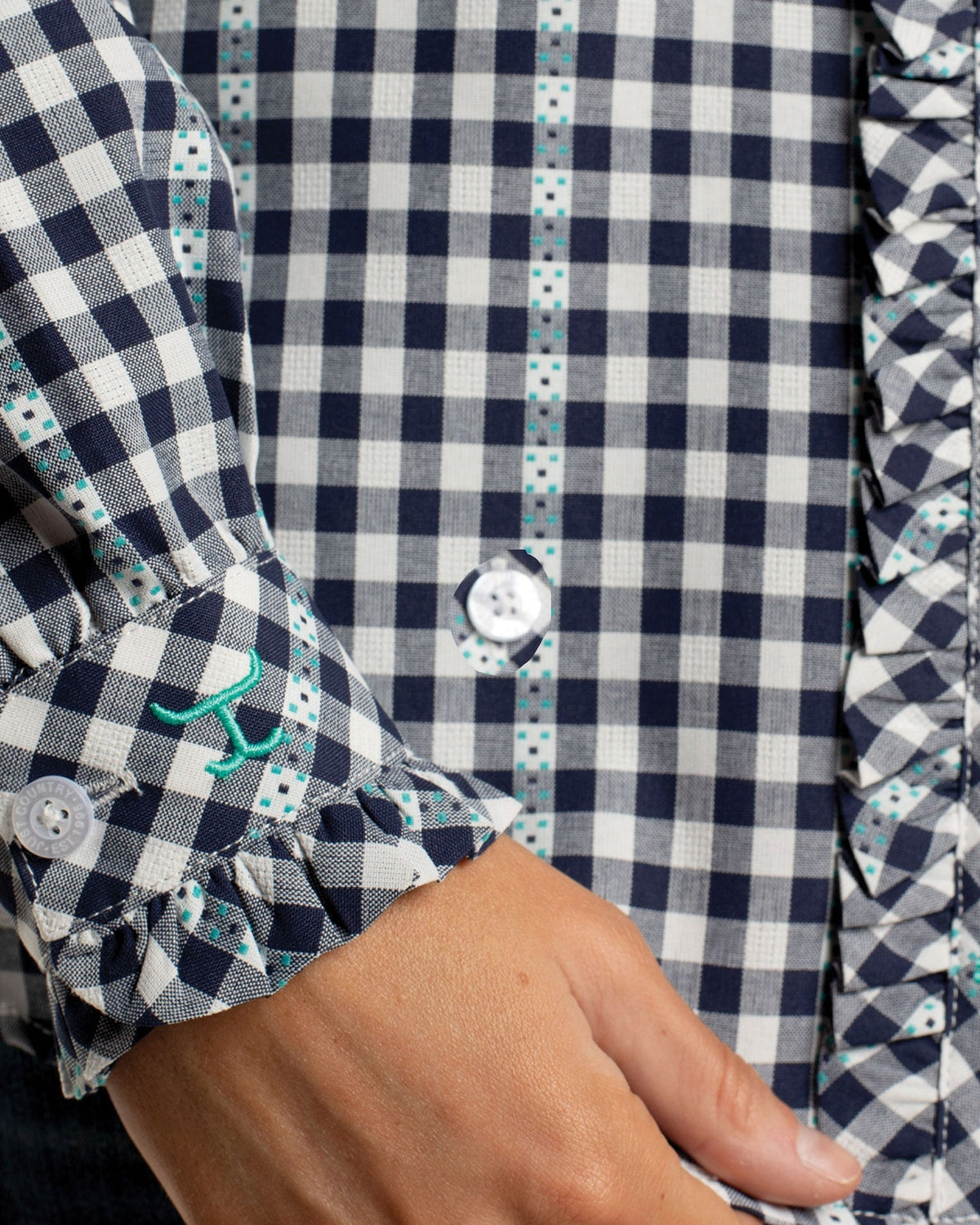 Just Country Womens Abbey Frills Full Button Print Workshirt