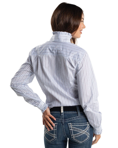 Just Country Womens Georgie Frills Half Button Print Workshirt