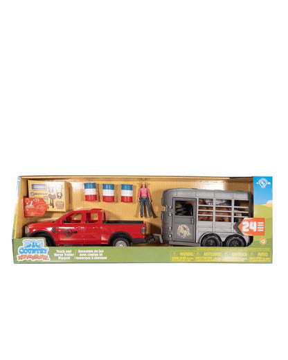 Big Country Toys 24 Piece Truck & Horse Trailer Playset