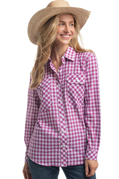 Just Country Womens Abbey Full Button Print Workshirt