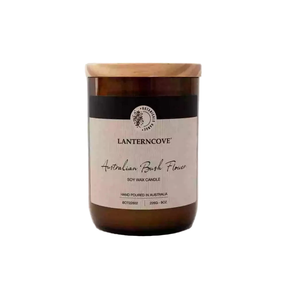 Lanterncove Botanicals 8oz Glass Soy Wax Candle Australian Bush Flower