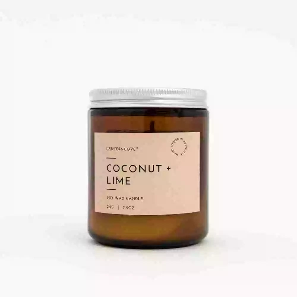 Lanterncove Glo 7.5 oz Soy Wax Candle Coconut and Lime